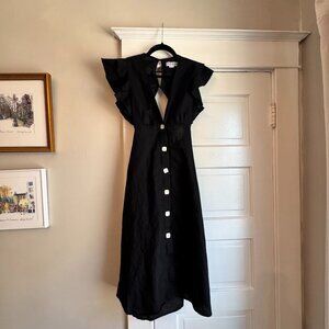 Anthropologie Charlie Holiday “Cherry” Midi Dress – Black, Size 2